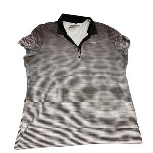 Nike Golf Seattle Seahawks Dri-FIT Polo Shirt Womens XL Grey Striped